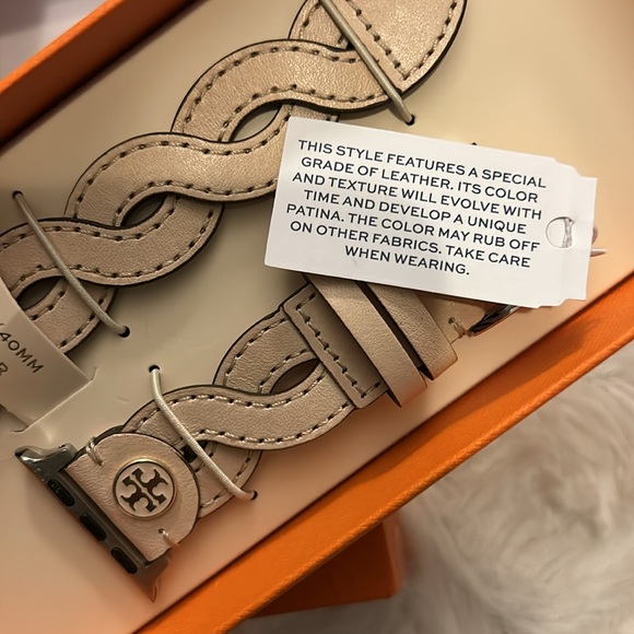 NEW $125 Tory Burch Braided Leather 20mm Apple Watch® Watchband - Picture 4 of 11